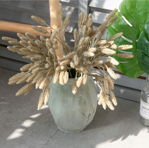 Decorazione artificiale per la casa di sposi piccoli rami con fiori di seta simulazione fiore palmare foglia rosa parete disposizione - Product Image 6