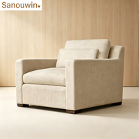 Ensemble de canapés modernes en tissu lin, personnalisable, beige, rembourré, pour salon, combinaison canapé et fauteuil