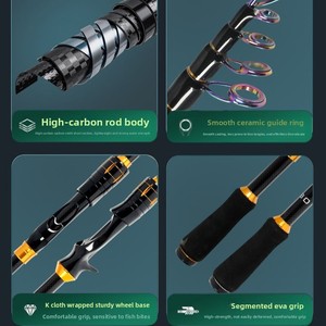 Canne à pêche télescopique Dawa Wind Power en carbone, action rapide, puissance élevée, réglable, portable, 6 sections, longue portée, pour la pêche à la <span class=keywords><strong>carpe</strong></span>. - Product Image 3
