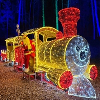 Decoración Navideña Comercial LED para Exteriores, Tren 2D, Decoración Festiva para Parques Temáticos, Centros Comerciales, Proyecto de Espectáculo de Luces a Gran Escala