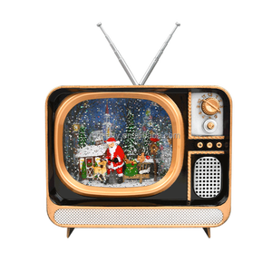 Factory Wholesale Resin Christmas TV Set with LED Light Festive <b>Santa</b> <b>on</b> <b>Sleigh</b> Sculpture Moving Back and Forth - Product Image 6