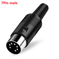 Connecteur de câble avec prise DIN 7 broches, prise mâle 7 broches et prise femelle avec poignée en plastique