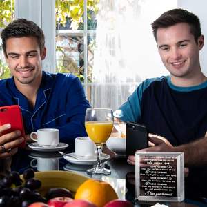 Placa Acrílica Yulejo My Man <span class=keywords><strong>para</strong></span> el Día de San Valentín, Diseño de Corazón Grabado con la Frase 'Te Amo', Regalo <span class=keywords><strong>para</strong></span> Novio, Esposo, Comprometido, Cumpleaños - Product Image 3