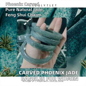 Natural High Quality Polished Phoenix <b>Jade</b> <b>Bangles</b> Real Women Emerald <b>Jade</b> Bracelets <b>Bangle</b> Charm Adult Feng Shui Portable - Product Image 2
