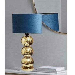 Retro <b>Small</b> Size Creative Luxury Two Golden Ball Metal Base Decorative Bedside Table Lamp With Black Lampshade for Bedroom - Product Image 2