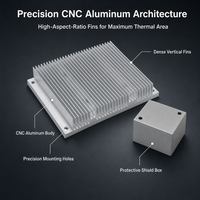 Refroidisseur en aluminium à ailettes haute densité de précision, petite plaque dissipatrice de chaleur avec couvercle pour modules d'alimentation de circuits imprimés