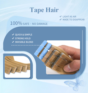 Lanxun - Extensiones de Cabello Humano con Cinta Adhesiva Invisible, Cabello Virgen Remy de un Solo Donante, Cutícula Alineada, Extensiones de Cabello con Cinta Adhesiva - Product Image 5