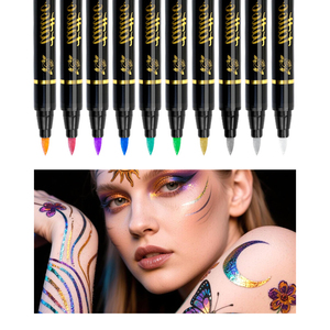 Wholesale 10 Colors Metallic Face Body Art Painting <strong>Pen</strong> Kit Easy Wash <strong>Temporary</strong> <strong>Tattoo</strong> Marker <strong>Pen</strong> for Skin - Product Image 1