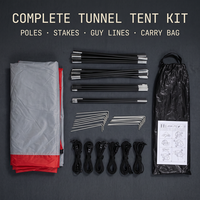 Tente tunnel pour 5 à 8 personnes, camping familial, double couche, imperméable, installation rapide, abri extérieur portable, fenêtres en maille pour les voyages en camping-car