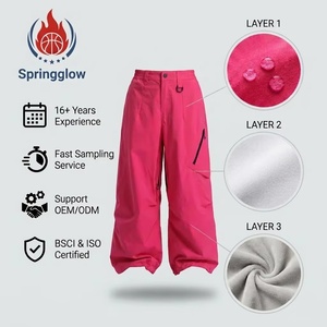 Pantalones de esquí personalizados para <span class=keywords><strong>mujer</strong></span>, impermeables, holgados, para snowboard, softshell, de invierno, tipo cargo, al por mayor - Product Image 4