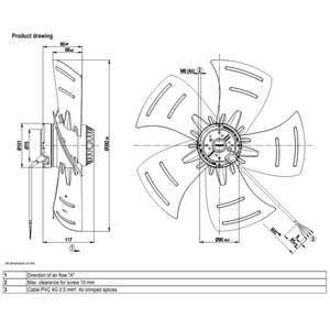Ventiladores Axiales ebmpapst A4E400-AP02-02 de 400 mm, 240 W, 230 V CA, Ventiladores Eléctricos, Ventiladores para Aire Acondicionado, Ventiladores de Refrigeración Axiales, Ventiladores para Enfriadores - Product Image 3