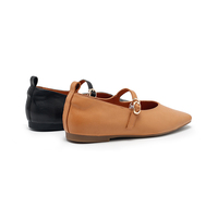 Chaussures plates Mary Jane en cuir respirant pour femmes, à bride unique, confortables pour le bureau