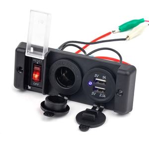 Panneau de <span class=keywords><strong>prise</strong></span> allume-cigare de <span class=keywords><strong>voiture</strong></span> avec interrupteur On/Off, <span class=keywords><strong>Double</strong></span> <span class=keywords><strong>USB</strong></span>, pré-filaire, 3 canaux, 4,2a, pour bateau et <span class=keywords><strong>voiture</strong></span> - Product Image 1