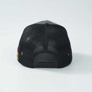 Gorras de béisbol de malla con logo bordado 3D, gorras trucker de 5 paneles de cuero PU personalizadas - Product Image 3