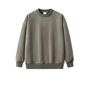 TKAN352D personnalisé hommes hiver Streetwear Style Vintage surdimensionné poids lourd 100% coton lavage à l'acide garder au chaud sweat à capuche col rond - Product Image 2