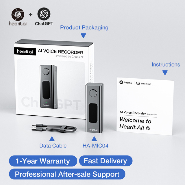 Chatgpt Smart AI Voice Recorder with SDK API Clinical Documentation AI LLM Medical Notes Wearable Voice Recorder Ai Products