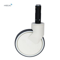 Roues de lit d'hôpital HECAI 4/5 pouces 120-140 kg de bonne qualité, antistatiques, en nylon, avec charnière en TPR