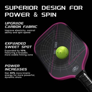 ¡Gran Oferta! Pala de Pickleball Profesional de Fibra de Carbono T700 RAW de 16 mm Termoformada con Núcleo de Panal Portátil, Certificada por la USAPA - Product Image 2