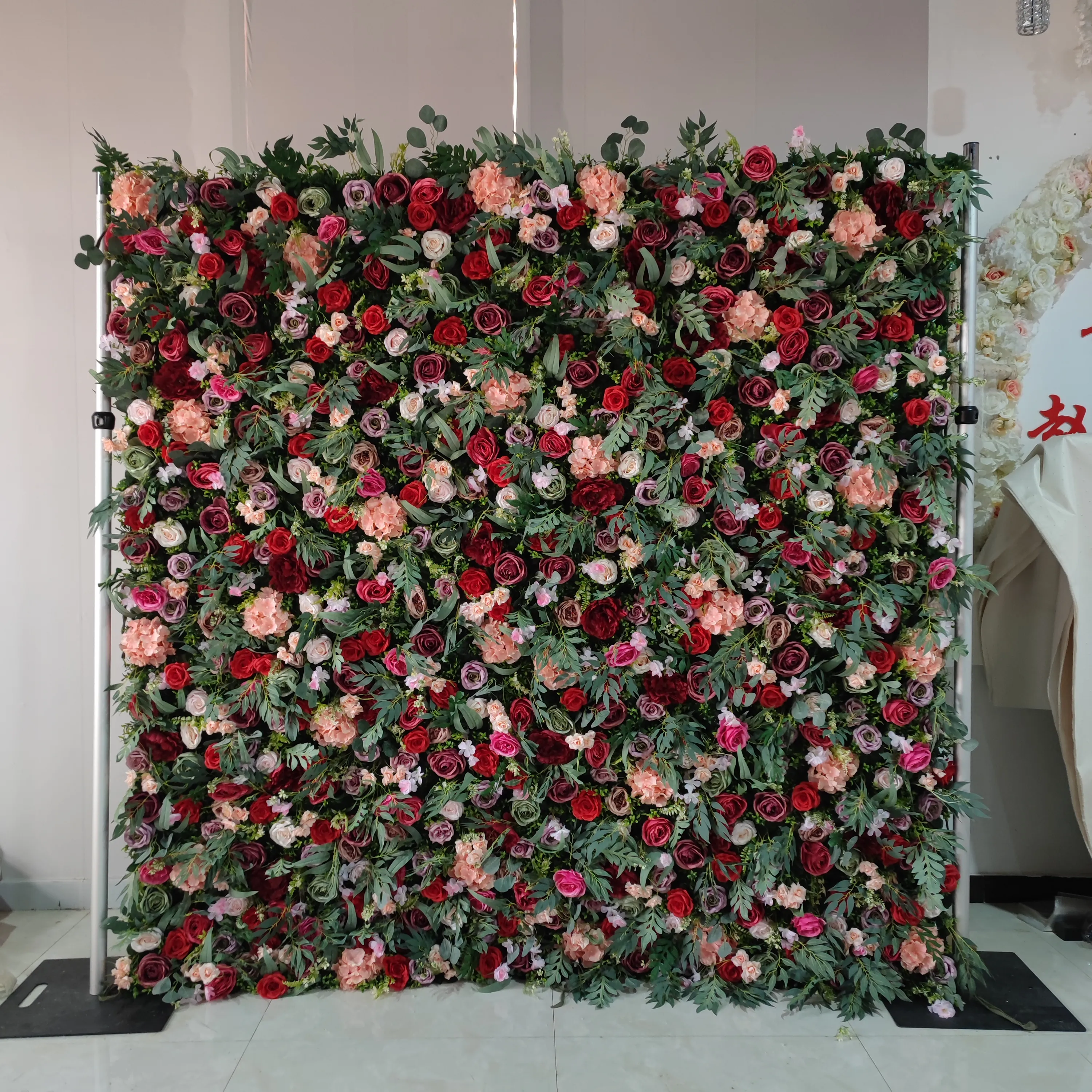 3D 5D 8D çiçek duvar zemin 8ft x 8ft düğün arka plan yapay çiçek duvar dekorasyon duvar çiçek dekor