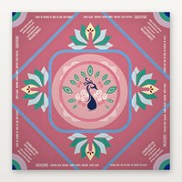 Mahjong américain gravé à 4 couches de 1-7/16 pouces, 160 tuiles bleu bleuet avec tapis corail