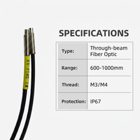 Saklar Fotoelektrik Tembus Sinar Berulir Dass M3/M4/M6 Grosir, Probe Serat Optik Stabilitas Tinggi, Sensor Merah Terlihat