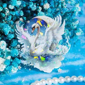 10 unids/pack pegatinas Swan Star Dream Series Shell Light Handbook DIY Material decoración pegatinas - Product Image 2