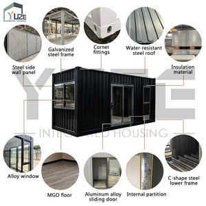 Moderna camera contenitore nero opaco con porta in venatura del legno per ufficio giardino o soggiorno compatto - Product Image 3