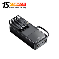 Precio al por mayor de fábrica El nuevo modelo viene con cable de carga 22,5 W PD20W Carga súper rápida 30000mAh banco de energía portátil