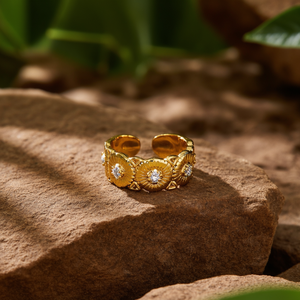 Fashion <b>Rings</b> 316L Stainless Steel PVD Gold Plating Sustainable Resistant Jewelry For Women Men - Product Image 3