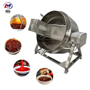 100-1000L ketel permen memasak miring dengan agitator Gas uap elektrik panci masak dengan mixer