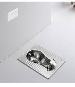 WC <span class=keywords><strong>public</strong></span> en acier inoxydable avec barrière d'eau frontale, à poser au sol - Product Image 6