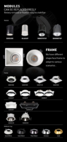 Downlight encastré moderne en aluminium RGB anti-éblouissement à intensité variable avec module de projecteur LED COB remplaçable, CRI 90 élevé