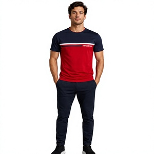Camiseta Deportiva Premium para Hombre, Estilo Vintage, Manga Corta, Cuello Redondo, Paneles en Contraste, 100% Algodón, Corte Regular, para Entrenamiento - Product Image 2