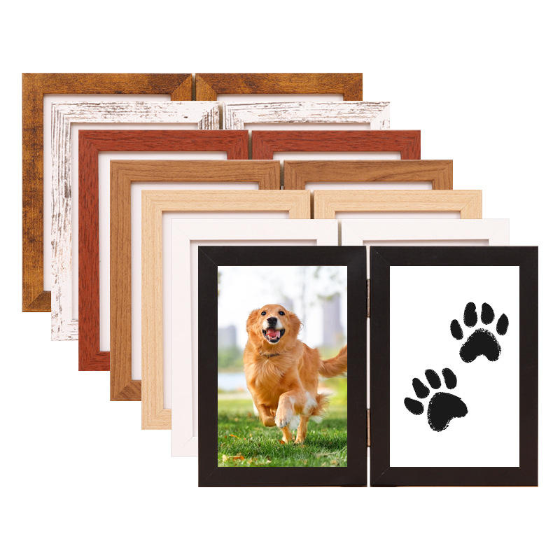 Wholesale Hinged Double Pet Memorial Picture Frame Inkless Paw Print ...