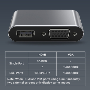 Base de Conexión 4 en 1 Tipo-C, USB3.0, Carga PD, HDTV 4K, VGA para Macbook, Laptop, Switch, Computadora, Teléfono Móvil, Tableta, Hub USB-C - Product Image 4