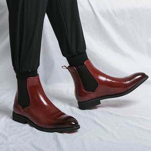 Botas Chelsea de PU para Hombre, Diseño Clásico, Suela Roja, Tallas 38-46/6.5-12, Moda de Tobillo, para Toda Temporada, Venta al Por Mayor de Fábrica - Product Image 3