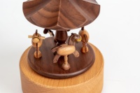Boîte à musique ronde en bois personnalisée avec cheval de carrousel, mélodie personnalisée, chanson, cadeau de festival pour enfants pour les fêtes de Noël