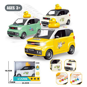 Voiture de police miniature en plastique à friction pour enfants, modèle canard décoratif avec son et lumière, jouet inertiel avec chansons pour enfants - Product Image 6
