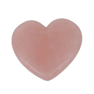 2023 Hot Sale Modern Gemstone Rose Quartz Curved Heart Shaped Guasha