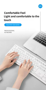 คีย์บอร์ดแบบมีสาย ภาษาอังกฤษและภาษาฝรั่งเศส สำหรับคอมพิวเตอร์ คีย์บอร์ดแบบ Low Profile ปุ่ม <span class=keywords><strong>Chiclet</strong></span> เชื่อมต่อผ่าน USB - Product Image 2