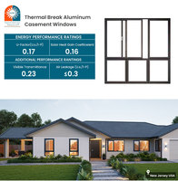 Ventanas Abatibles de Aluminio con Doble Acristalamiento, Diseño Moderno Deezon NFRC, Aislamiento Acústico, Rotura Térmica Horizontal, para Sala de Estar