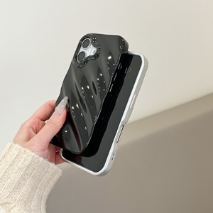 Glossy 3D sóng long lanh nước gợn sóng mềm TPU trường hợp điện thoại cho Iphone 11 12 13 14 15 16 Pro Max màu sắc tinh khiết chống sốc Bì<span class=keywords><strong>a</strong></span> Shell - Product Image 2