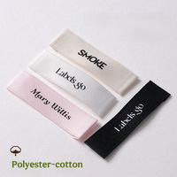 Étiquette d'entretien pliée en satin imprimé certifiée GRS, écologique, pour sous-vêtements et vêtements personnalisés en marque blanche (vente en gros)