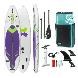 Muestra gratis de aleta inflable de alta calidad OEM ODM inflable de pie Paddleboarding SUP Paddle Board al por mayor surf Waterboard