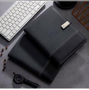Customized A5 PU Leather Paper Notebook Logo 8000mah Wireless Charging Powerbank USB Valentine's <b>Day</b> Gifting End Embroidered - Product Image 5