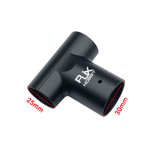 RJXHOBBY RJX4140 Conector en T de Aluminio de 30 mm a 25 mm y 90 Grados para Drones, Abrazadera Reductora de Tubo de Carbono, Adaptador Negro - Product Image 2