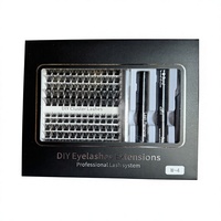 Kit de cils en grappe DIY personnalisables en gros W4, faux cils synthétiques préfabriqués de 9 à 16 mm, volume mixte, longueurs variées