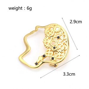 Science psychiatre médecin cadeau vestes manteau col Badge broches médical mécanique engrenage cerveau émail broche pour fête mariage - Product Image 4