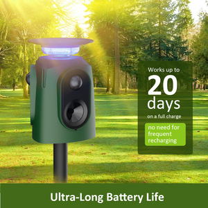 Năng lượng mặt trời siêu âm động vật Repeller với ba 360 độ phát hiện ánh sáng đèn flash IP65 không thấm nước động vật không thấm nước cho sân vườn - Product Image 2