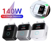 Pemisah Pengisian Daya Penuh Cerdas Tipe C 140W Layar Digital Melindungi Kesehatan Baterai Perlindungan Terhadap Pengisian Berlebih Adaptor Daya Otomatis